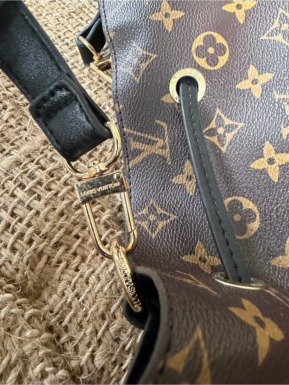 Source unknown Brown Monogram Drawstring Bucket Bag - Picture 7 of 12